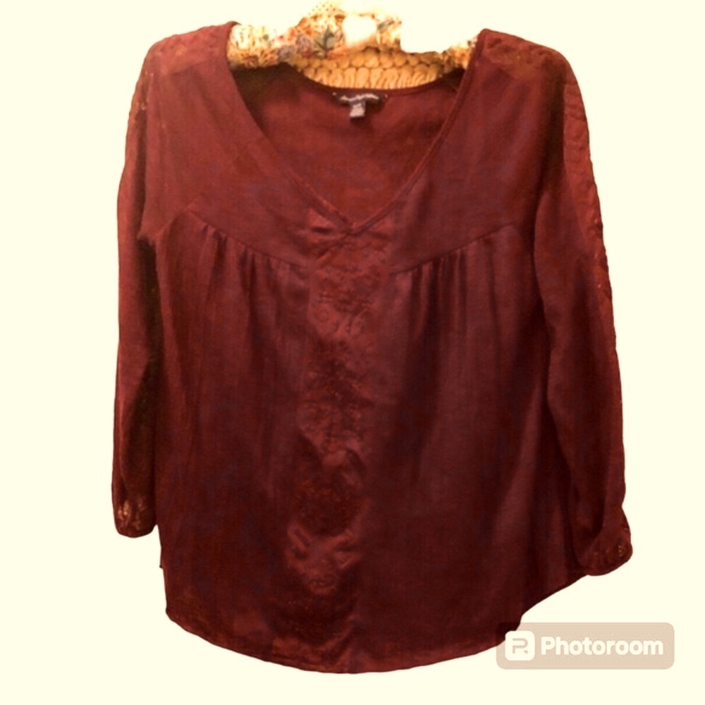 American Eagle Outfitters Blouse Burgundy XSmall P